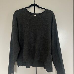 Free People Dark Gray Crew Neck Sweater